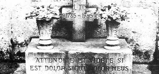 La finta morte del Delfino di Francia Tomba del Delfino di Francia Luigi XVII